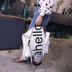 Canvas Women's Fashion Letters Portable Tote Bag Broadband Wild Large Capacity Handbag