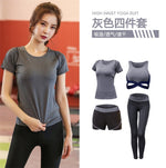 5 pieces sets coat+t shirt+bra+shorts+leggings women yoga clothing quick dry outdoor sports running fitness gym ropa deportiva - Trend Catalog