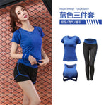 5 pieces sets coat+t shirt+bra+shorts+leggings women yoga clothing quick dry outdoor sports running fitness gym ropa deportiva - Trend Catalog