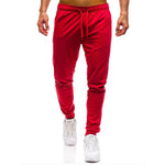 Dropshipping Men Joggers Elastic Waist Long Trousers 2019 Brand Fashion Casual Solid Color Fitness Workout Sweatpants Blue Red - Trend Catalog
