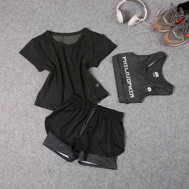 3 Pcs Set Women's Yoga Suit Fitness Clothing Sportswear For Female Workout Sports Clothes Athletic Running Yoga Suit Sets - Trend Catalog