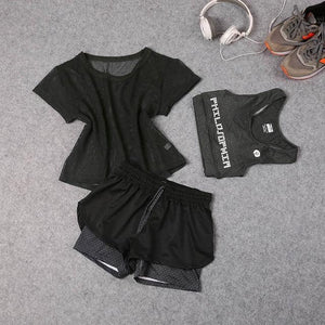 3 Pcs Set Women's Yoga Suit Fitness Clothing Sportswear For Female Workout Sports Clothes Athletic Running Yoga Suit Sets - Trend Catalog