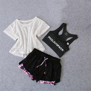3 Pcs Set Women's Yoga Suit Fitness Clothing Sportswear For Female Workout Sports Clothes Athletic Running Yoga Suit Sets - Trend Catalog