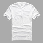 Bamboo cotton men's short sleeved T-shirt summer Henry collar casual Metrosexual men slim new brand top tees