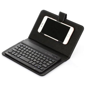 Portable PU Leather Wireless Keyboard Case for iPhone Protective Mobile Phone with Bluetooth Keyboard For IPhone Android Phone - Trend Catalog