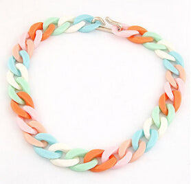 Statement Chunky Long Chain Necklaces For Women Boho Colorful Plastic Chain Choker Necklaces Pendants Fashion Women Jewelry