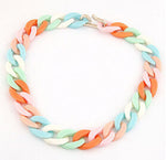 Statement Chunky Long Chain Necklaces For Women Boho Colorful Plastic Chain Choker Necklaces Pendants Fashion Women Jewelry