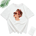 Summer Vogue Girl print Women T shirt Casual Short sleeve O-neck T-Shirt Fashion White Tee Shirt Camiseta Feminina