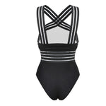 Sexy One Piece Swimsuit Women High Neck Bandage Cross Back Neck Monokini Black Swimwear Women Bathing Suits - Trend Catalog - 