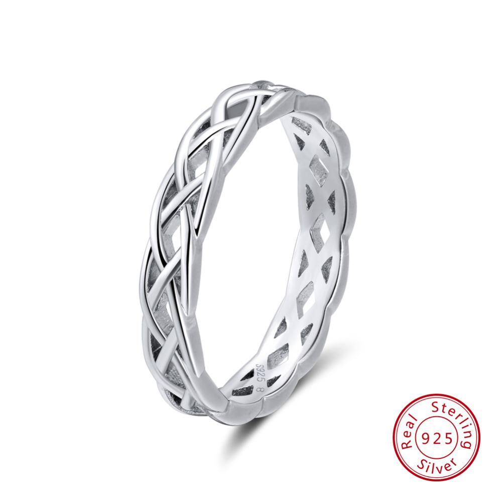 925 Sterling Silver Rings Women Unique Twisted Shape Round Ring Wedding Band Fashion Jewelry Anniversary Gift - Trend Catalog