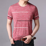 T Shirts Mens Summer O Neck Cotton Trending Streetwear Tops Striped Short Sleev Cool Tee Mens Clothing - Trend Catalog