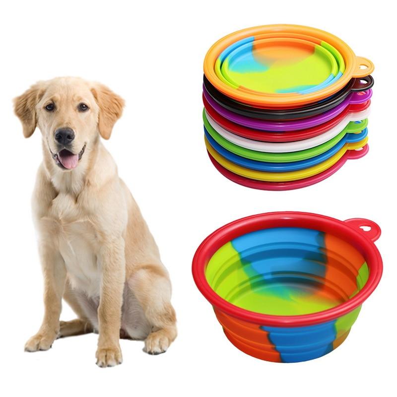 1Pcs Portable Travel Bowl Dog Feeder Water Food Container Silicone Small Mudium Dog Pet Accessories Folding Dog Bowl Outfit - Trend Catalog