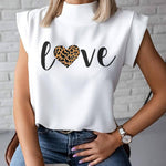 Women Elegant Lips Print blouse shirts 2020 Summer Casual Stand Neck Pullovers tops Ladies Fashion cute Eye Short Sleeve Blusa