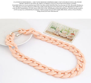 Statement Chunky Long Chain Necklaces For Women Boho Colorful Plastic Chain Choker Necklaces Pendants Fashion Women Jewelry