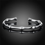 New Romantic Bracelet & Bangles for Women 925 Silver Hot Bamboo Joint Opening Cuff Bracelet Fashion Women Bangles Jewelry