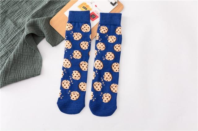 Women Socks Funny Cute Cartoon Fruits Banana Avocado Lemon Egg Cookie Donuts Food Happy Japanese Harajuku skateboard Socks - Trend Catalog