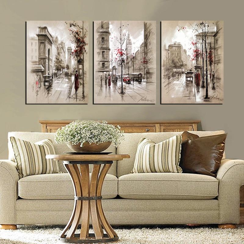 Home Decor Canvas Painting City Street Wall Art Picture Canvas Prints Modern Wall Pictures for Living Room No Frame - Trend Catalog