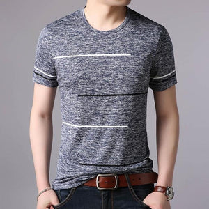 T Shirts Mens Summer O Neck Cotton Trending Streetwear Tops Striped Short Sleev Cool Tee Mens Clothing - Trend Catalog