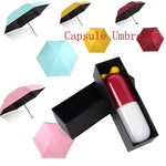 Mini Folding Capsule Small Umbrella With Pill Package Box Pocket Parasol Rain Anti-UV Portable Travel Umbrella Sunny Rainy Day - Trend Catalog