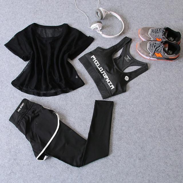 3 Pcs Set Women's Yoga Suit Fitness Clothing Sportswear For Female Workout Sports Clothes Athletic Running Yoga Suit Sets - Trend Catalog
