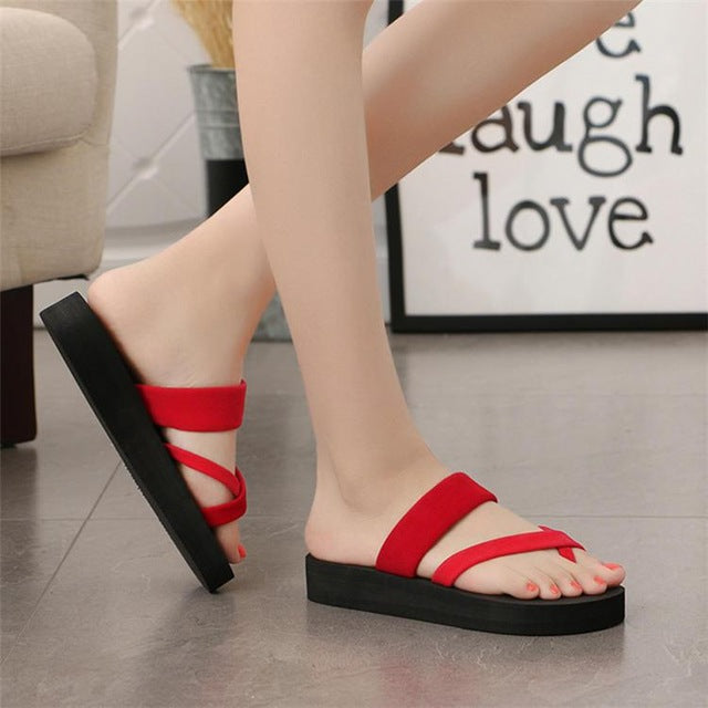 Women Summer Non-slip Platform Shoes Wedges High Heel Woman Outdoor Beach Slippers Sandals - Trend Catalog - 