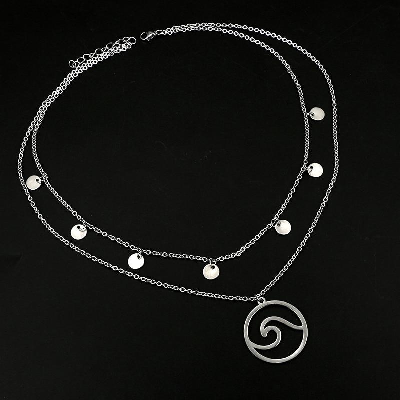 Bohemian Wave Pendant Chokers Necklaces Silver Sequins Multi Layer Necklace Jewelry - Trend Catalog