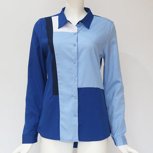 Women Blouses  Fashion Long Sleeve Turn Down Collar Office Shirt Chiffon Blouse Shirt Casual Tops