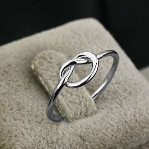 Genuine 925 Sterling Silver Best Gifts For Girl Women Jewelry Bands Knot Ring