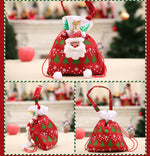 Santa Claus Christmas Decorations For Home Snowman Cloth Gift Bags With Handles For Cookie Candy Drawstring Merry Christmas Bags