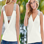 Summer Tank Tops Blouse Sleeveless Summer Top Casual Fashion Women Sexy V-neck Casual Blouse Vest Ladies Clothing