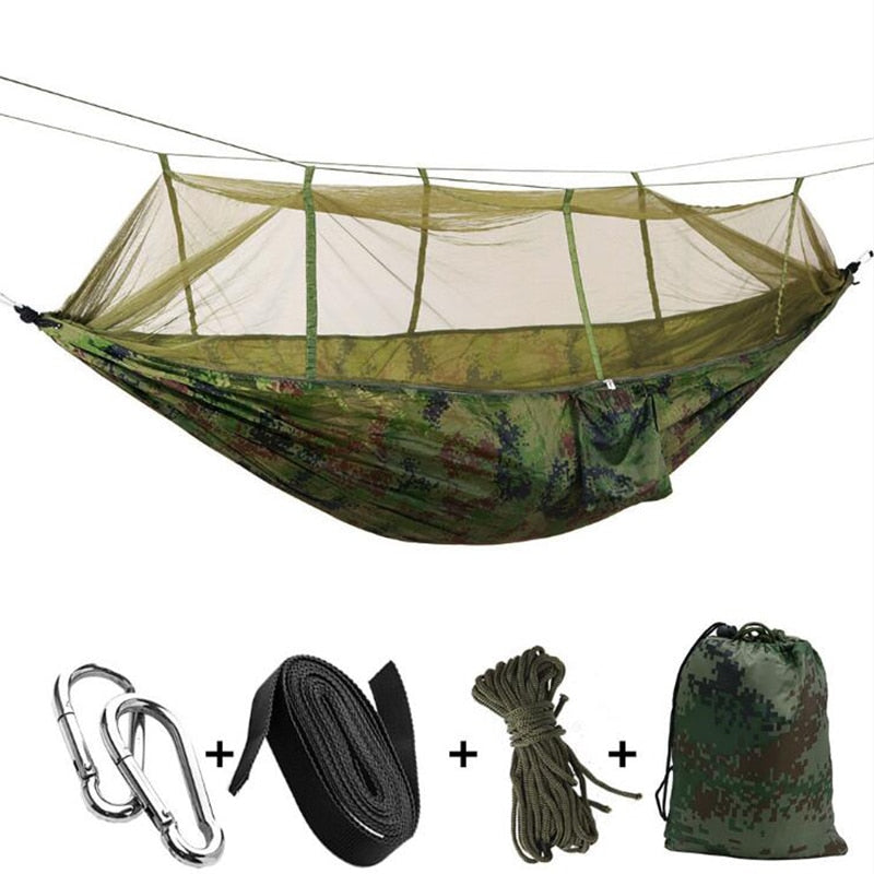 Ultralight Outdoor Camping Hunting Mosquito Net Parachute Hammock 2 Person Flyknit Hamaca Garden Hamak Hanging Bed Leisure Hamac - Trend Catalog - 