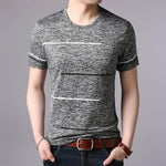 T Shirts Mens Summer O Neck Cotton Trending Streetwear Tops Striped Short Sleev Cool Tee Mens Clothing - Trend Catalog