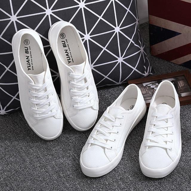 White Canvas Shoes Sports Tennis Women Shoes Autumn Flat Oxford Shoes Woman Female Wild Literary Shoes - Trend Catalog