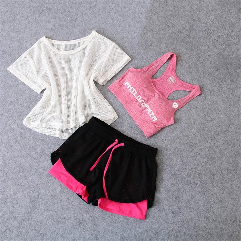 3 Pcs Set Women's Yoga Suit Fitness Clothing Sportswear For Female Workout Sports Clothes Athletic Running Yoga Suit Sets - Trend Catalog