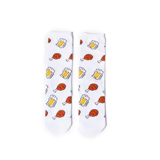 Women Socks Funny Cute Cartoon Fruits Banana Avocado Lemon Egg Cookie Donuts Food Happy Japanese Harajuku skateboard Socks - Trend Catalog