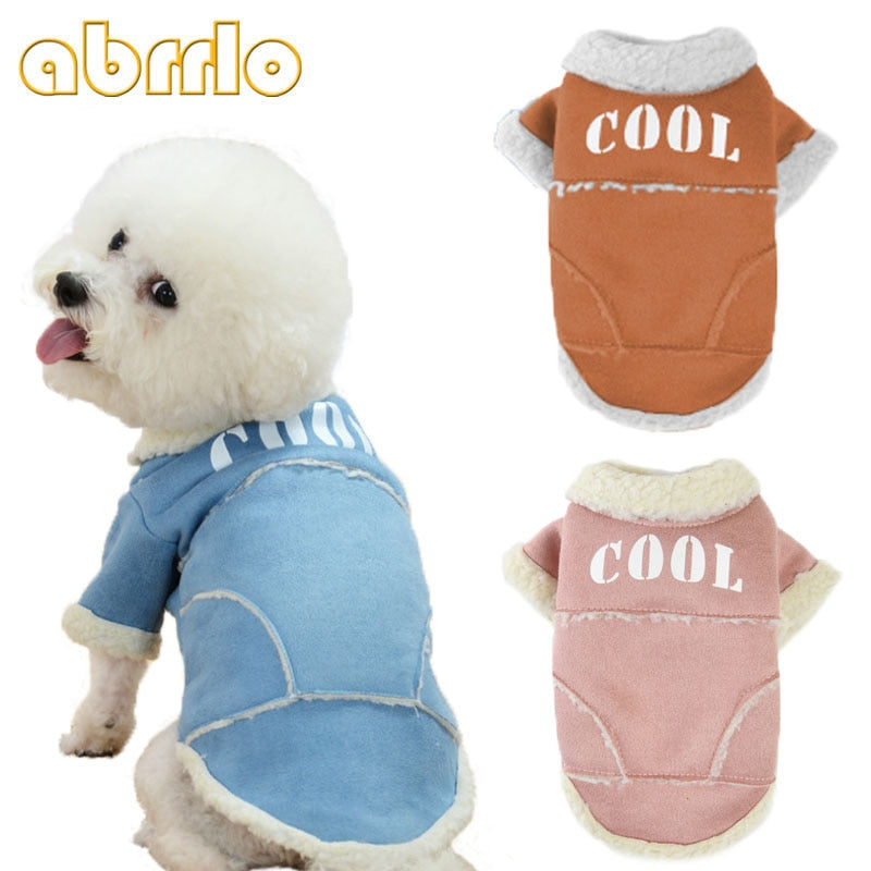 Cute Dog Jacket Winter Warm Puppy Dog Clothes Thickening Fleece Pet Outfits Coat For Small Dogs Chihuahua Bichon Pets Clothing