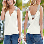 Summer Tank Tops Blouse Sleeveless Summer Top Casual Fashion Women Sexy V-neck Casual Blouse Vest Ladies Clothing