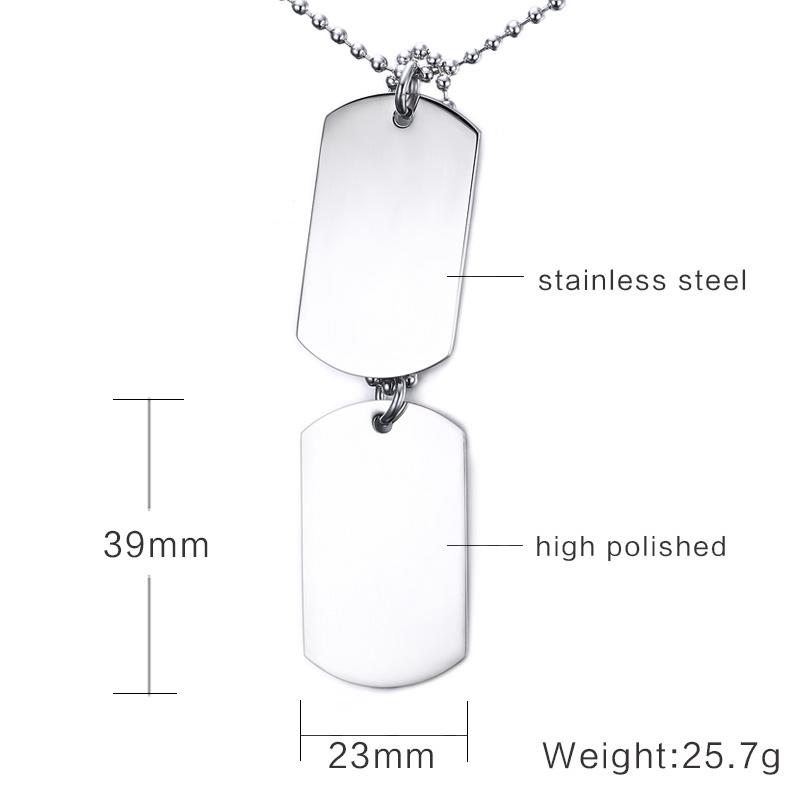 VNOX Double Dog Tag Necklace Pendant Men Jewelry - Trend Catalog - 