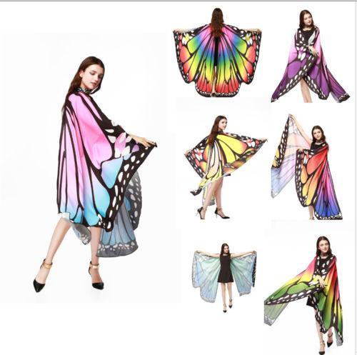 7 Colors Women Scarf Pashmina Butterfly Wing Cape Peacock Shawl Wrap Gifts Cute Novelty Print Scarves Pashminas - Trend Catalog