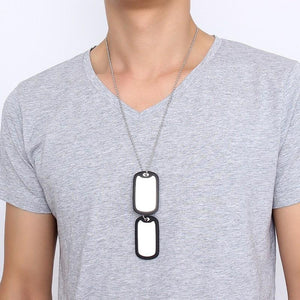 VNOX Double Dog Tag Necklace Pendant Men Jewelry - Trend Catalog - 