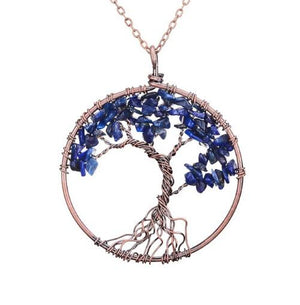 Crystal Natural Stone Tree Necklace