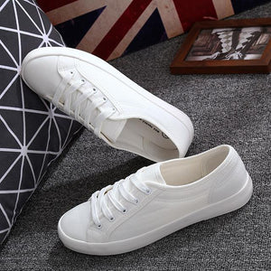 White Canvas Shoes Sports Tennis Women Shoes Autumn Flat Oxford Shoes Woman Female Wild Literary Shoes - Trend Catalog