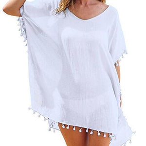 Chiffon Tassels Beach Wear Women Swimsuit Cover Up Swimwear Bathing Suits Summer Mini Dress. Cover up shirt, - Trend Catalog