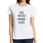 Dog Mother Wine Lover T-Shirt Dog Mom Shirt Girl Dog Love Tee Dog and Wine Lover Casual TOP Style Outfits Clothing - Trend Catalog - 