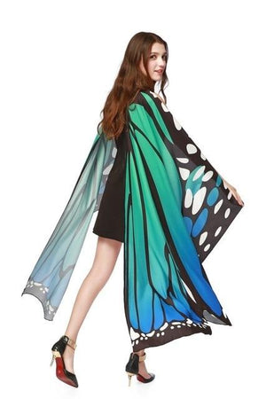 7 Colors Women Scarf Pashmina Butterfly Wing Cape Peacock Shawl Wrap Gifts Cute Novelty Print Scarves Pashminas - Trend Catalog