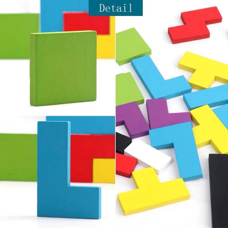 Colorful wooden tangram puzzle toy wooden tetris game  intelligence education kid educational toy child wooden puzzle toy gift - Trend Catalog