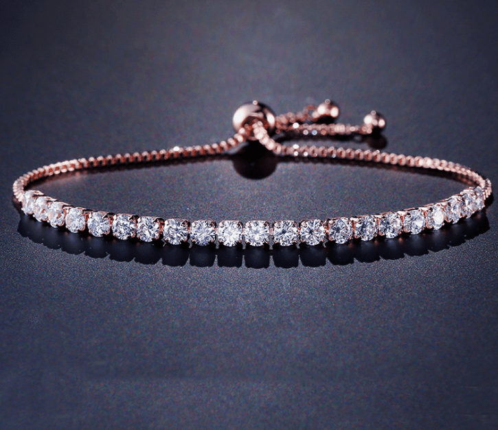 Fashion Round Cubic Zirconia Tennis Adjustable Bracelet Bangle For Women White Gold Color Crystal Bracelets Wedding Jewelry Gift - Trend Catalog