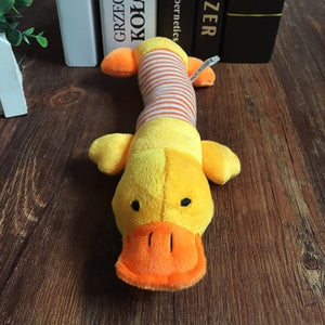 Popular Pet Dog Cat Funny Fleece Durability Plush Dog Toys Squeak Chew Sound Toy Fit for All Pets Elephant Duck Pig Plush Toys