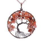 Crystal Natural Stone Tree Necklace