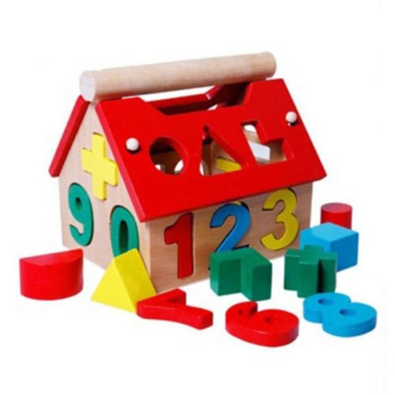 Wooden Toys House Number Letter Kids Children Learning Math Toy Multicolor Educational Intellectual Building Blocks - Trend Catalog